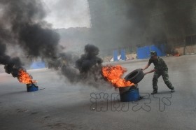 長株潭三地消防在株洲開展跨區(qū)域滅火救援演習